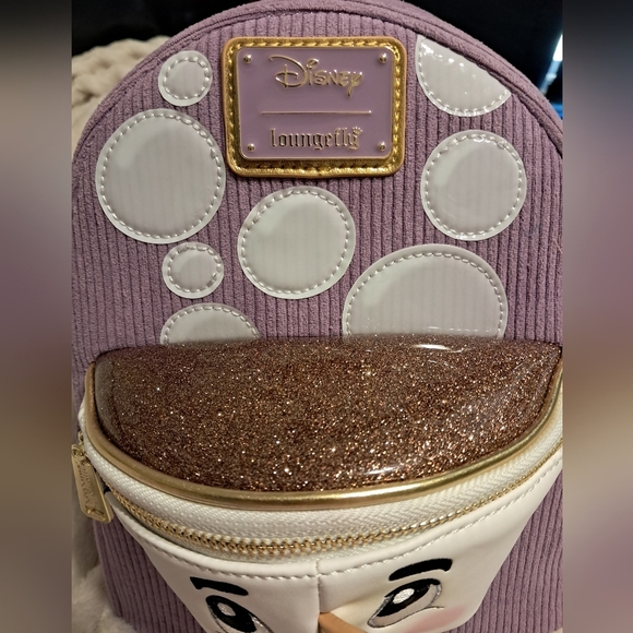 NWT Loungefly Disney Beauty And The Beast Chip Figural Corduroy Mini Backpack - Picture 2 of 6